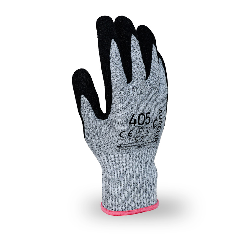 Aurelia 405 Cut Resistant Level C Sandy Nitrile-Coated Grip Gloves